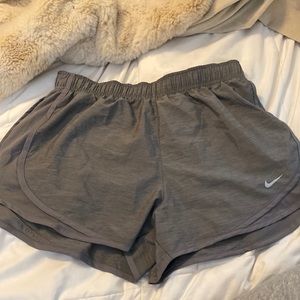 Grey Nike running shorts